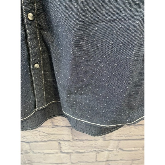 BKE Men's Standard Fit Pearl Snap XL Short Sleeve Shirt Pockets Blue Gray - Picture 5 of 11